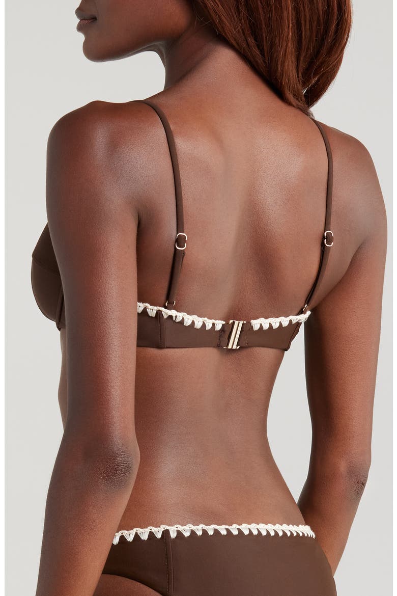 Emmeline Underwire Contrast Edge Bikini Top, Alternate, color, BEACH BROWN W/CREAM CROCHET