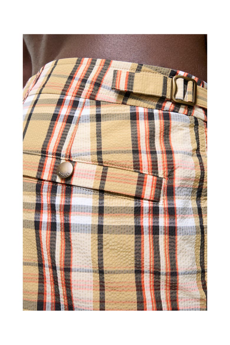 Check Seersucker Swim Shorts, Alternate, color, Sand beige