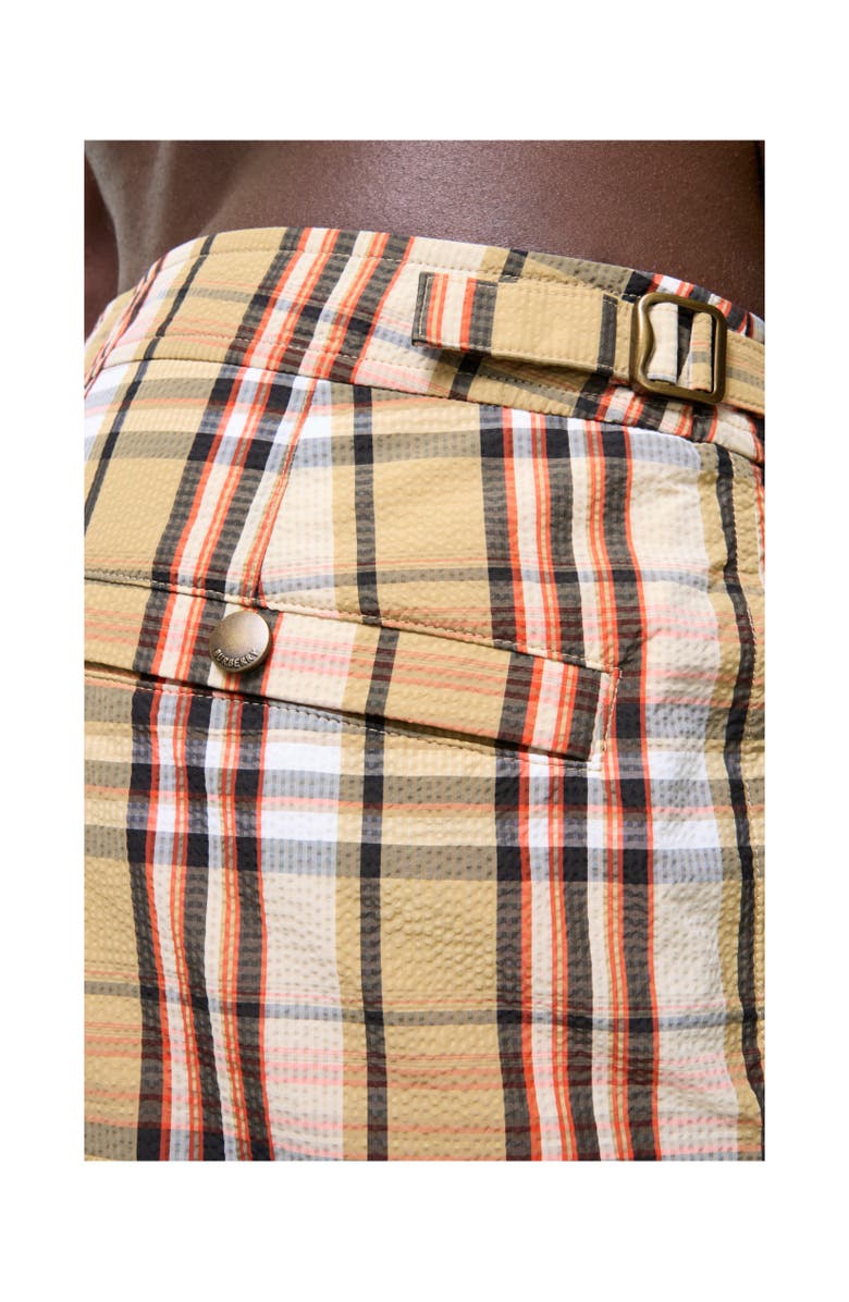 Burberry Check Seersucker Swim Shorts, Alternate, color, Sand Beige