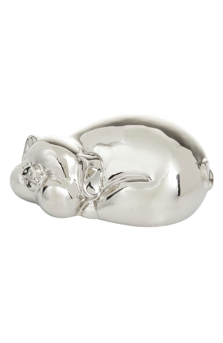 COSMO BY COSMOPOLITAN Silvertone Porcelain Glam Pig Sculpture, Alternate, color, Silver