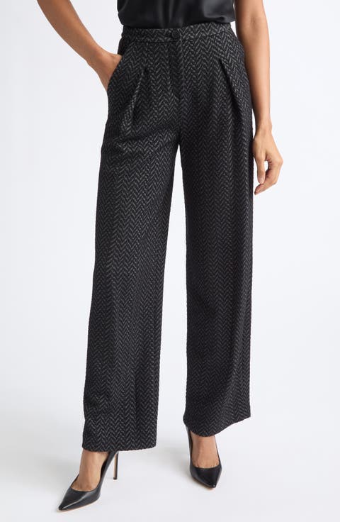 Chevron Jersey Wide Leg Pants