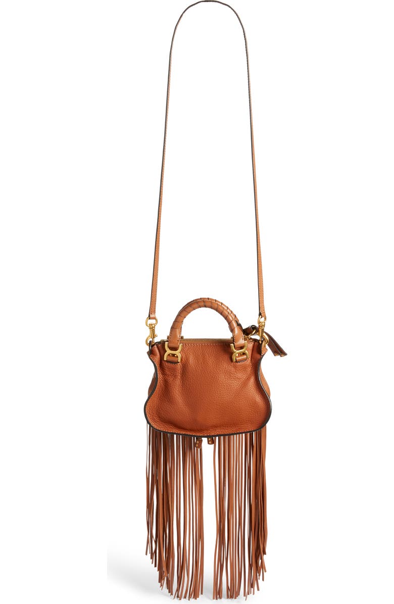 Chloé Mini Marcie Fringe Leather Crossbody Bag, Alternate, color,