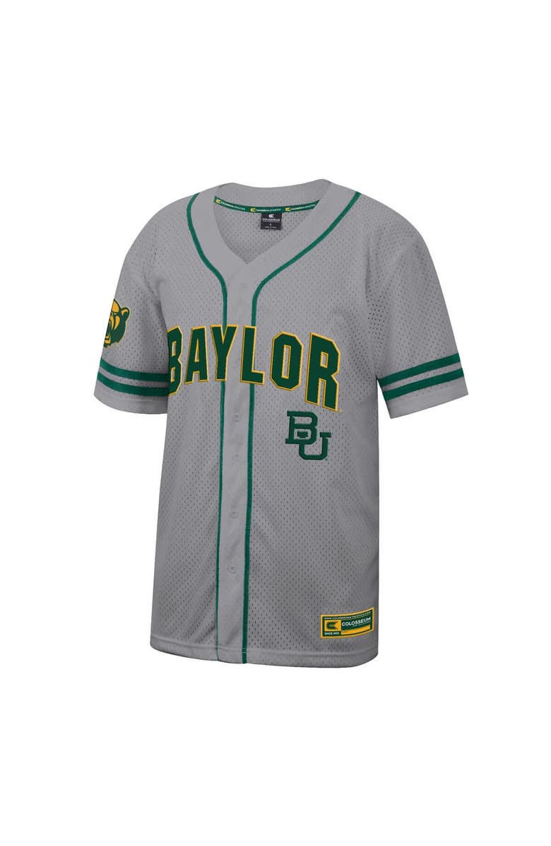 COLOSSEUM Men's Colosseum Gray Baylor Bears Free Spirited Baseball Jersey, Alternate, color, Gray