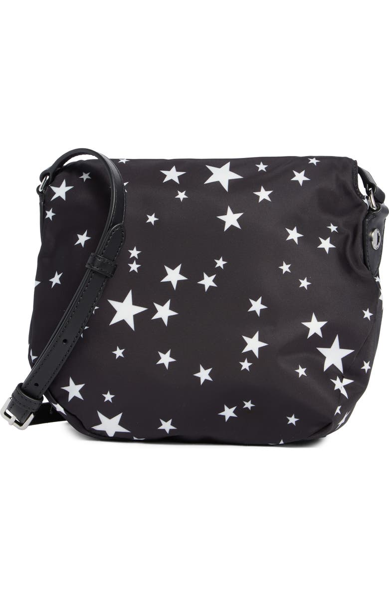 Marc Jacobs Star Print Preppy Nylon Mini Messenger Bag, Main, color, Black Multi