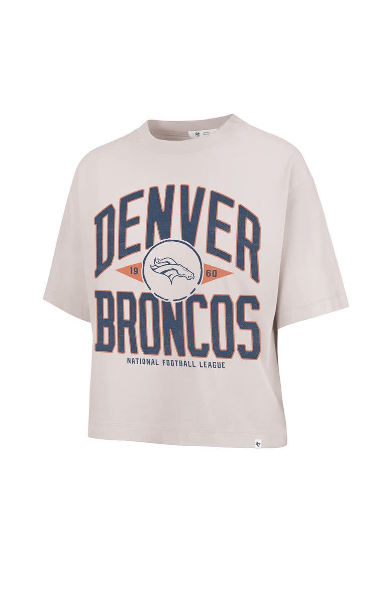 '47 Women's '47 Natural Denver Broncos Cropped Windthrow Ravine T-Shirt, Alternate, color, 