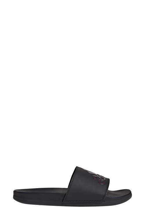 Adidas Originals Adidas Adilette Comfort Slide Sandal In Black/aurora Met./black