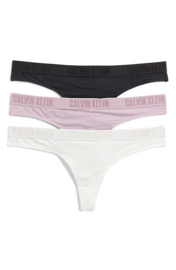 Calvin Klein Logo Thong In P4x Black/snow