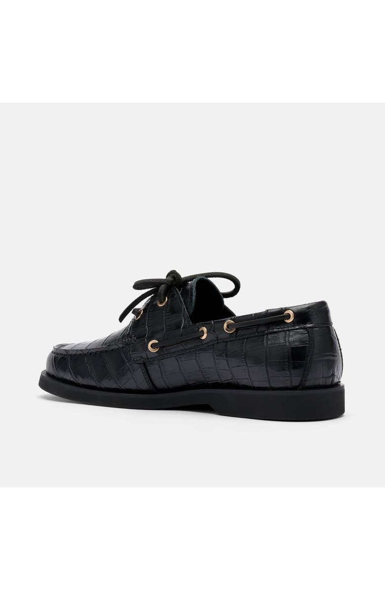 MARC NOLAN Ms. Capri Black Croc Leather Boat Shoes, Alternate, color, Black