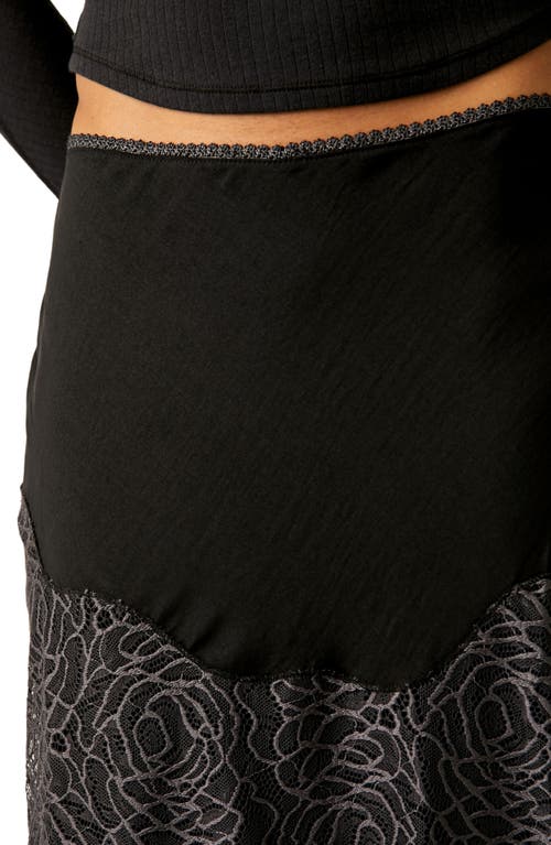 Free People Gemini Half Moon Slip Midi Skirt In Black