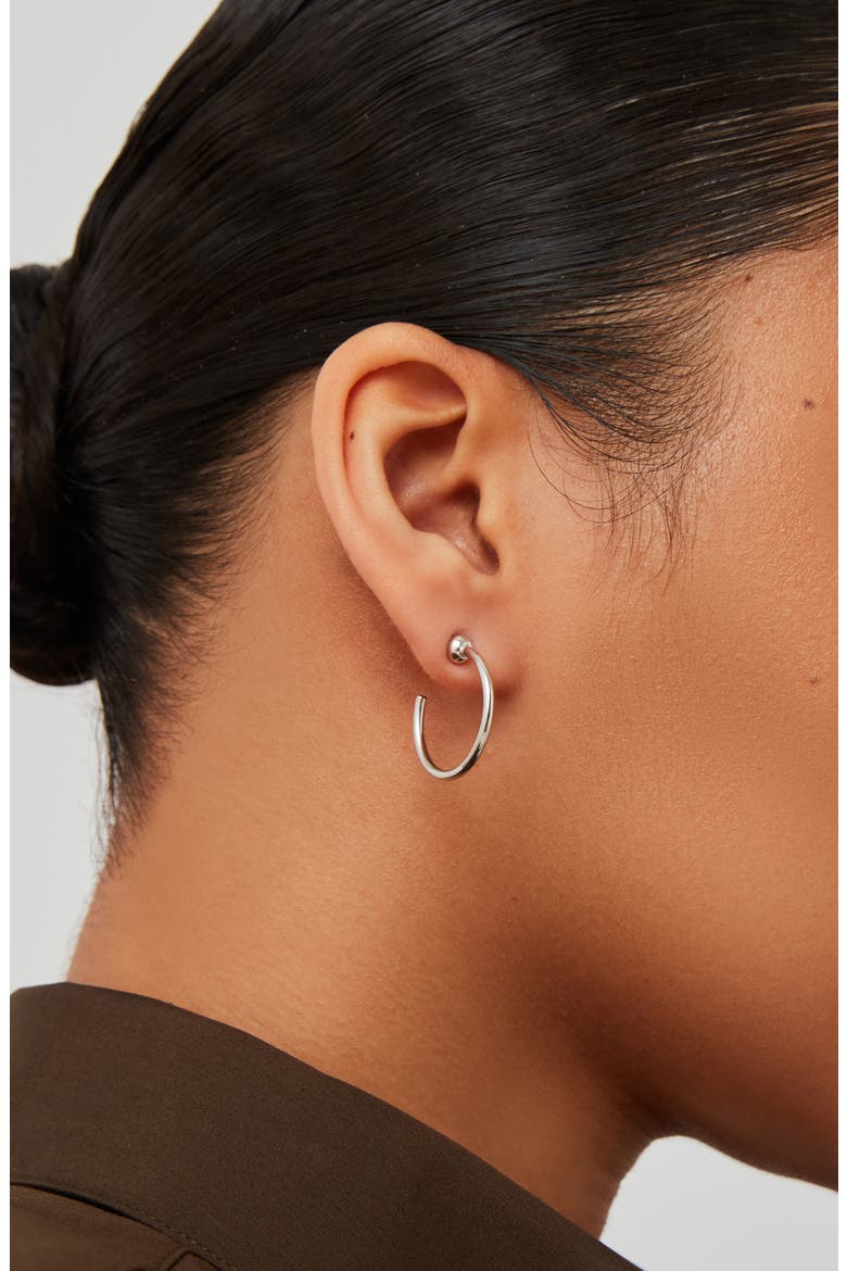 Mini Icon Hoop Earrings, Alternate, color, PLATINUM