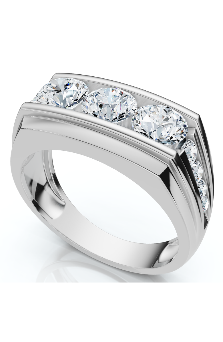 Bliss Diamond Men's 2Ct Diamond Accented Wedding Anniversary Ring 14k Gold Lab Grown FG/VS, Alternate, color, 14K White Gold