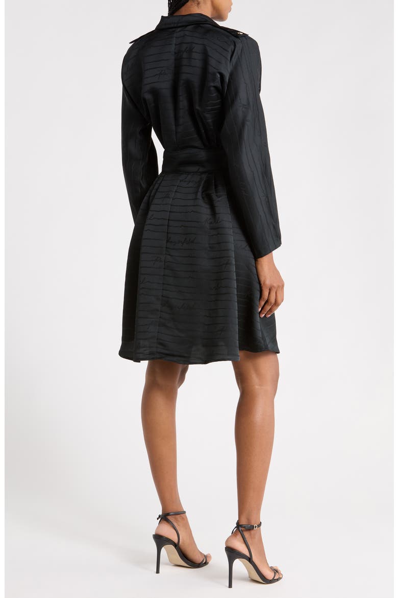 Long Sleeve Jacquard Shirtdress, Alternate, color, BLACK