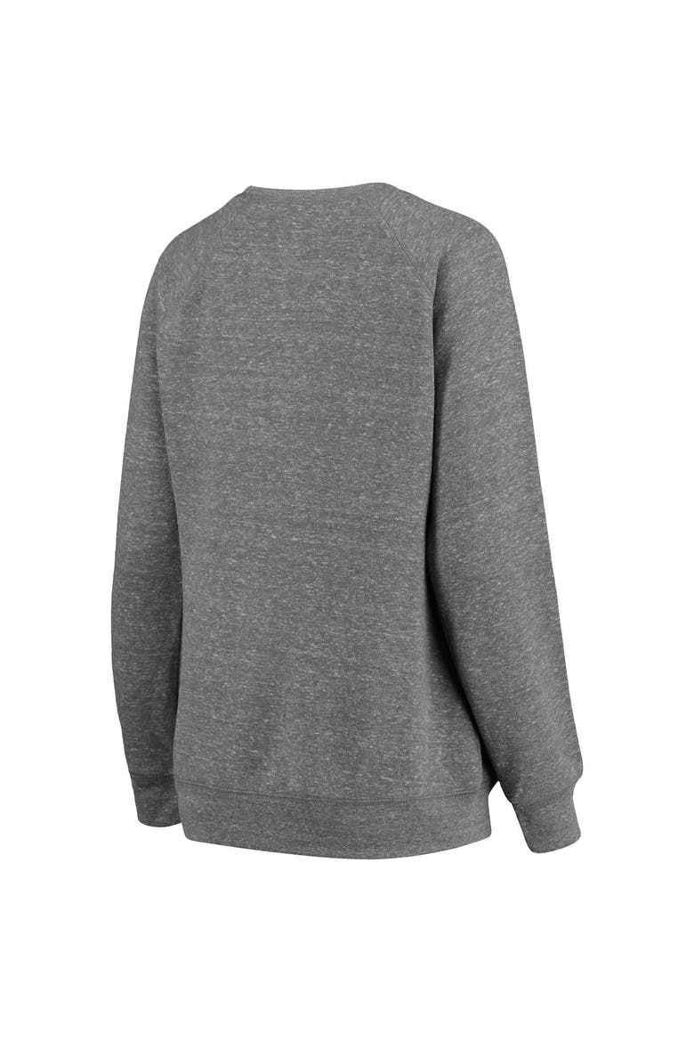 Women's Pressbox Heathered Gray Nebraska Huskers Big Team Logo Knobi Fleece Tri-Blend Crew Neck Sweatshirt, Alternate, color, Heather Gray