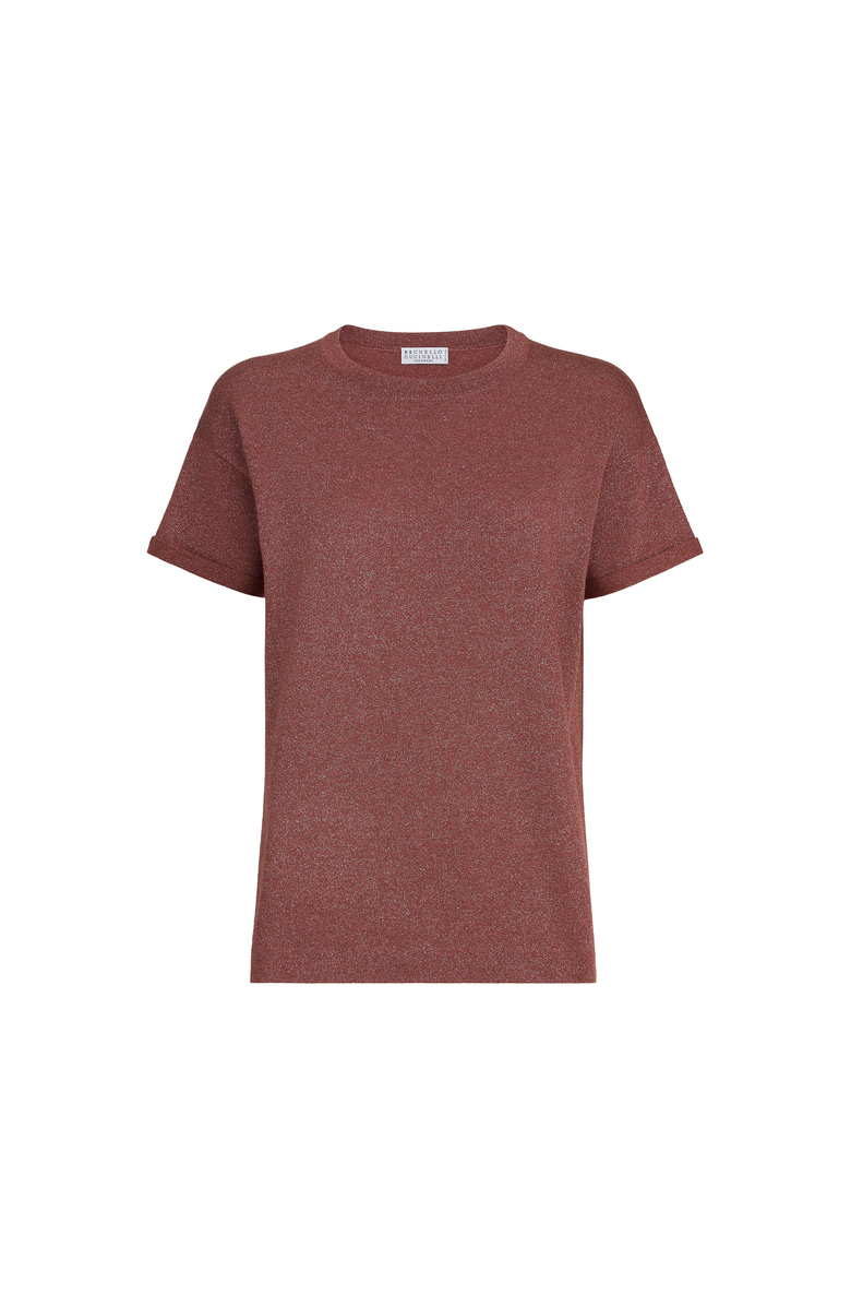 Brunello Cucinelli Cashmere and silk lightweight sweater, Main, color, Orange