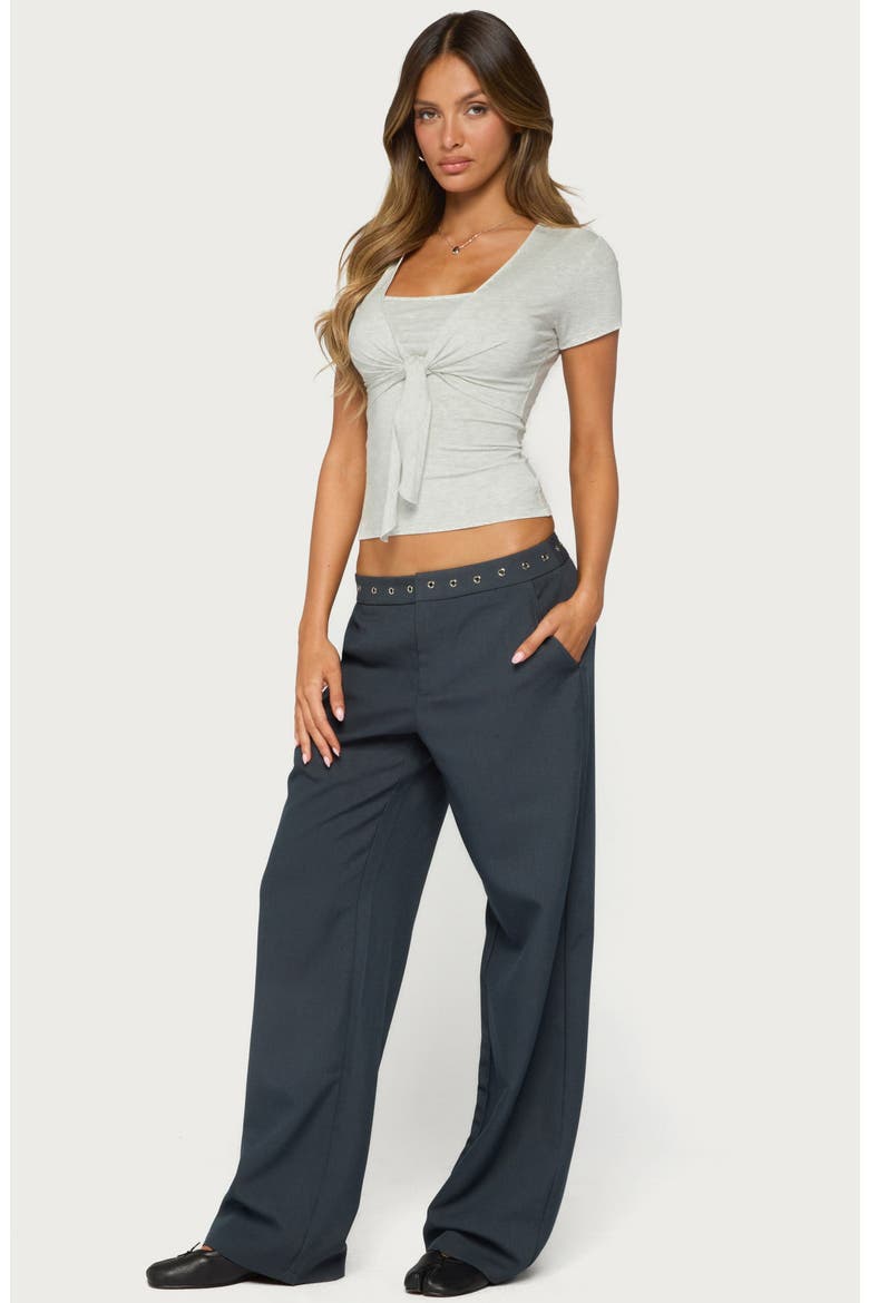 Malka Tie Front Two Piece Top, Alternate, color, LIGHT-GRAY-MELANGE