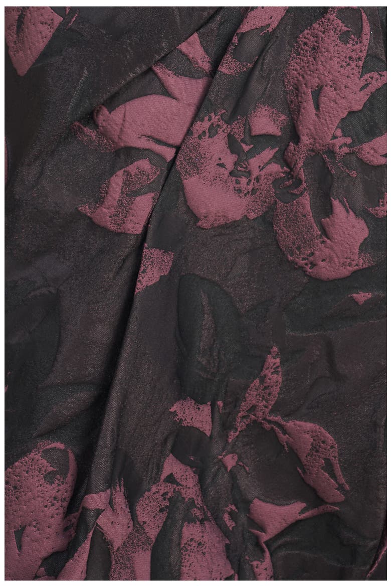 Massima Metallic Floral Jacquard Midi Cocktail Dress, Alternate, color, MINK ROSE