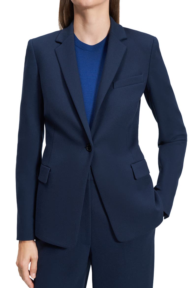 One-Button Blazer, Alternate, color, BRGHT NAVY