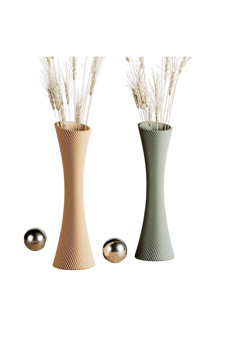 Spiral Rose Vase, No Waterproof Insert, Main, color, Muted Green - 10"