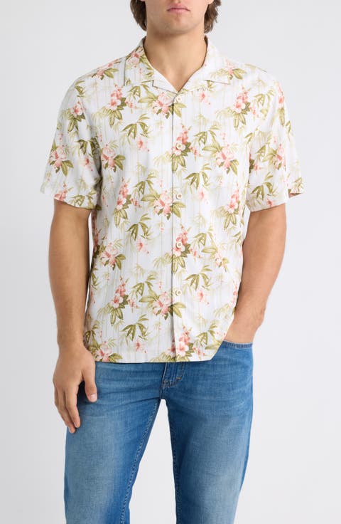 Coastal Ease Bamboo Falls Printed Camp Shirt