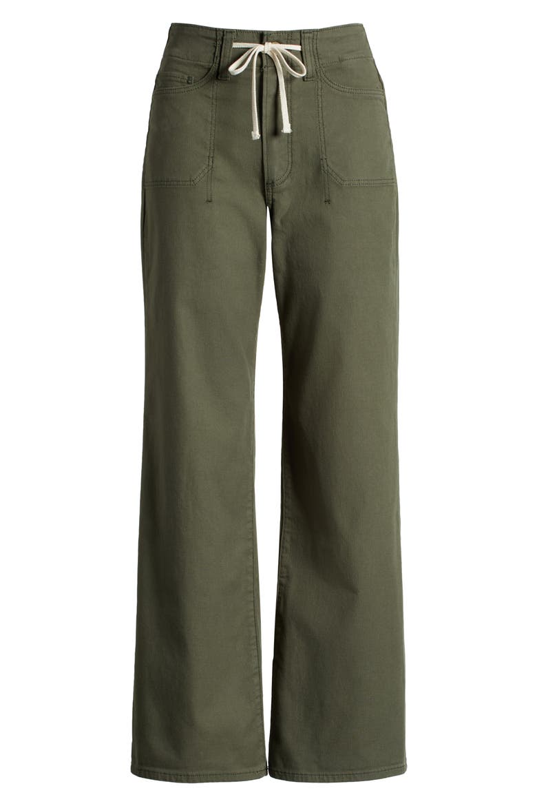 Ari Drawstring Wide Leg Pants, Alternate, color, VINTAGE FORESTER GREEN