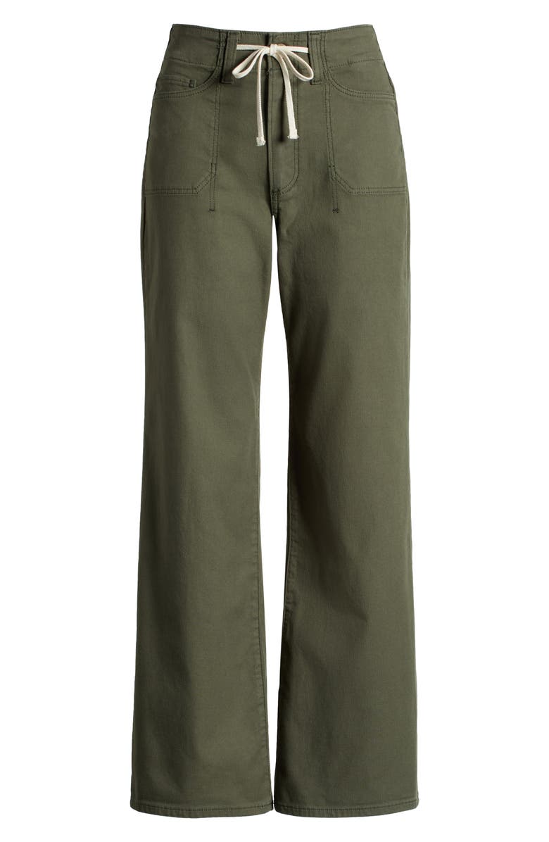 PAIGE Ari Drawstring Wide Leg Pants, Alternate, color, Vintage Forester Green