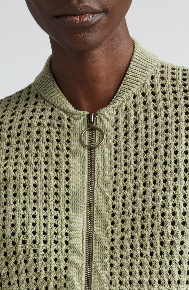 Akris punto Open Stitch Zip Cardigan, Alternate, color, 