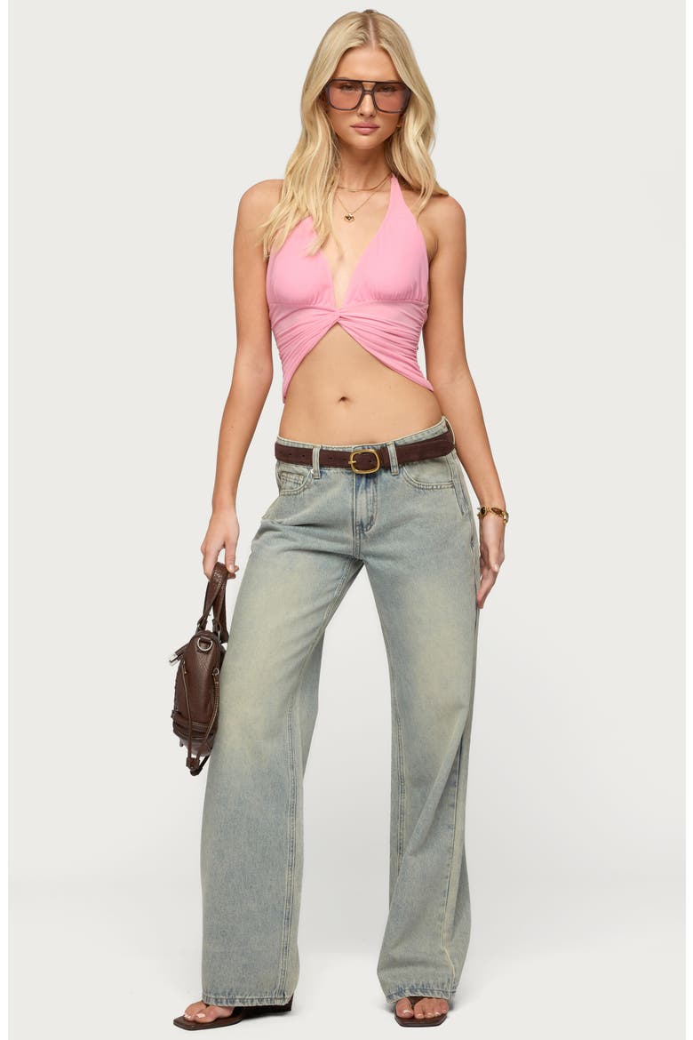 Alani Twister Crop Halter Top, Alternate, color, PINK
