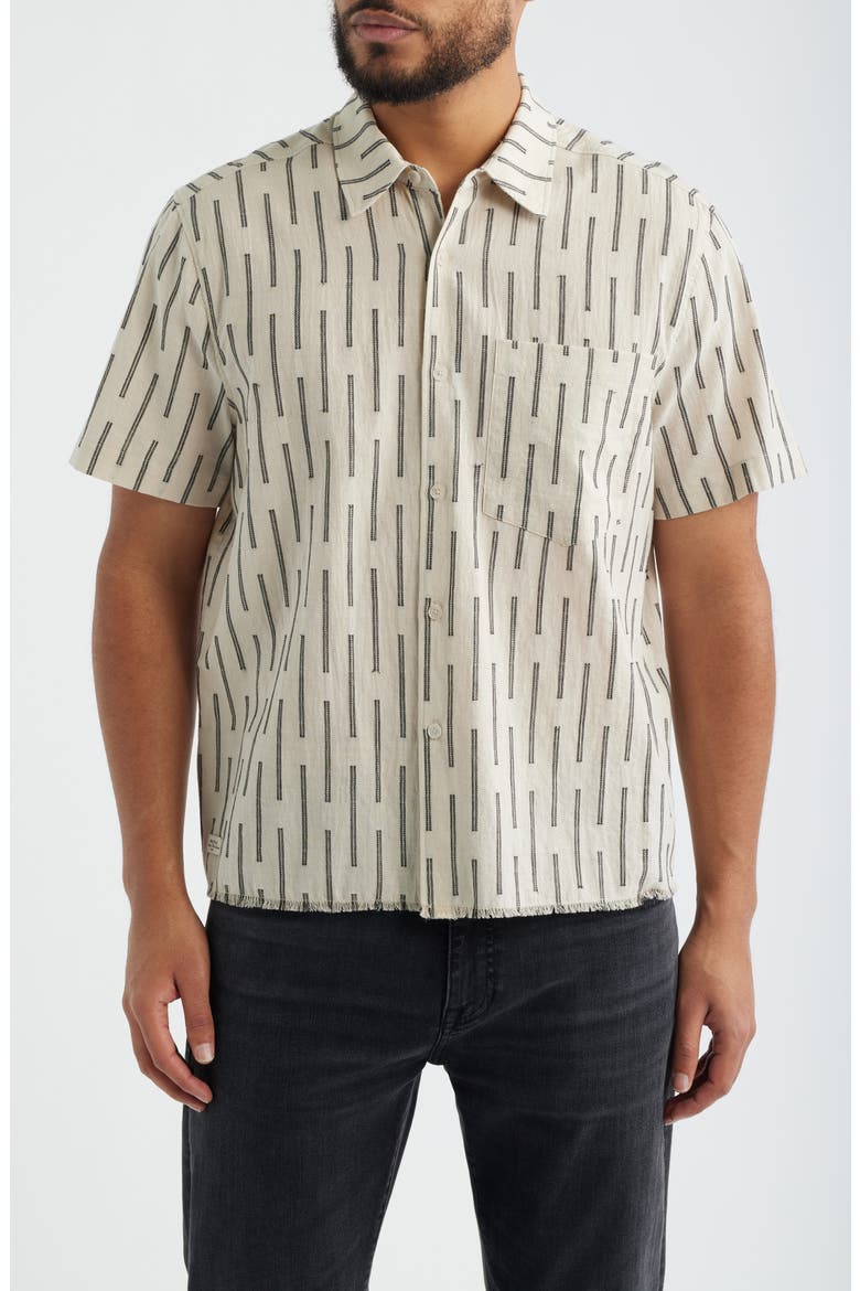 Nancy Short Sleeve Button-Up Shirt, Main, color, ECRU