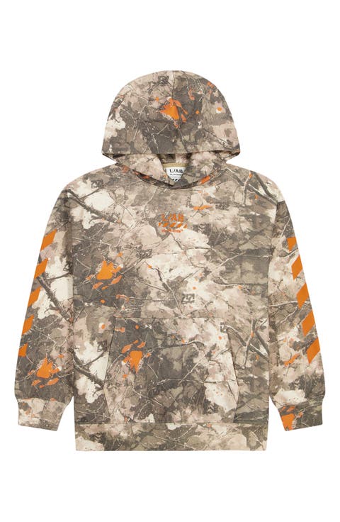Kids' Camo Printed Diag Hoodie
