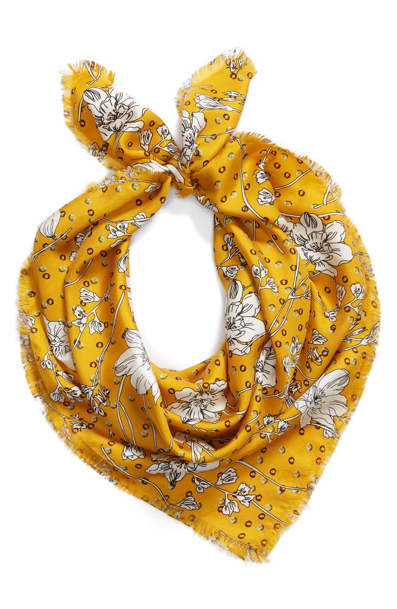 Halogen<sup>®</sup> Floral Print Silk Twill Scarf, Alternate, color,