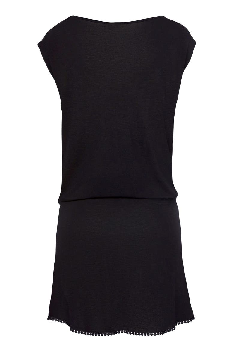 Crochet Hem Dress, Alternate, color, Black