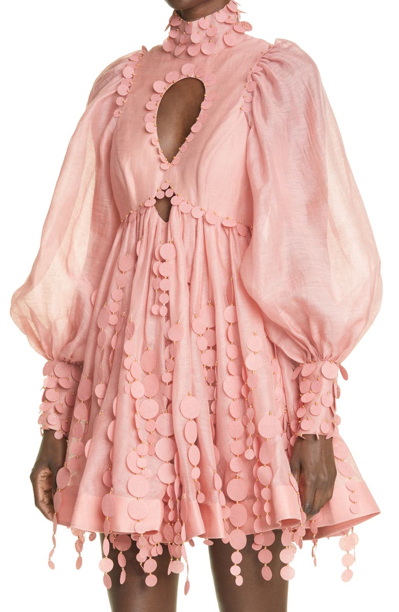 Zimmermann Concert Disc Long Sleeve Minidress, Alternate, color,