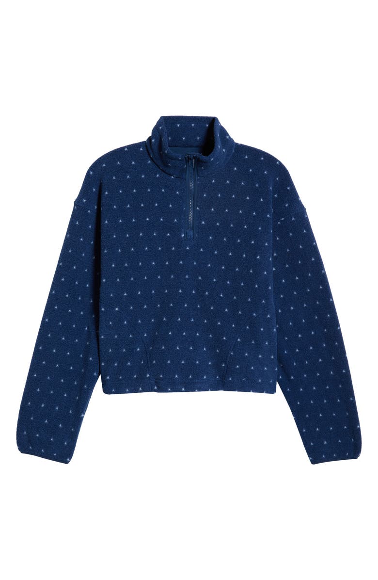 Outdoor Voices Primofleece Recycled Polyester Quarter Zip Top, Alternate, color, Navy Birdseye