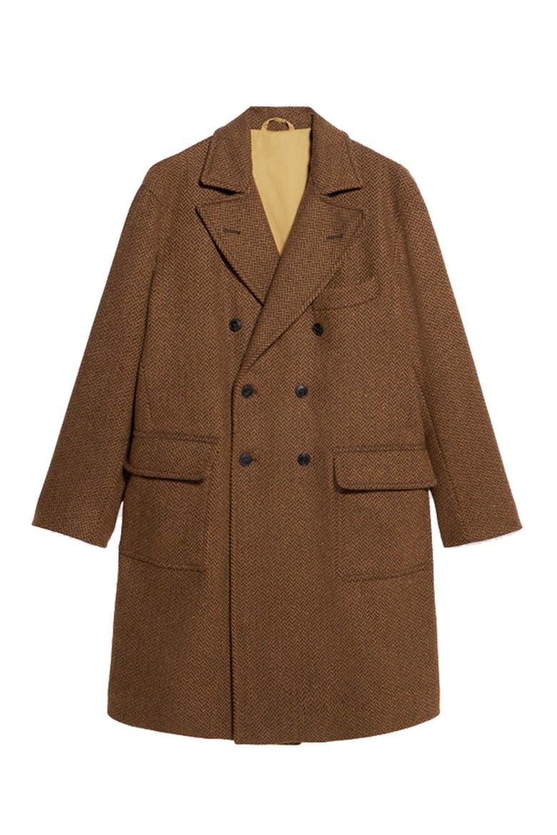 Serwilliam1 Tweed Double-Breasted Coat, Main, color, BROWN