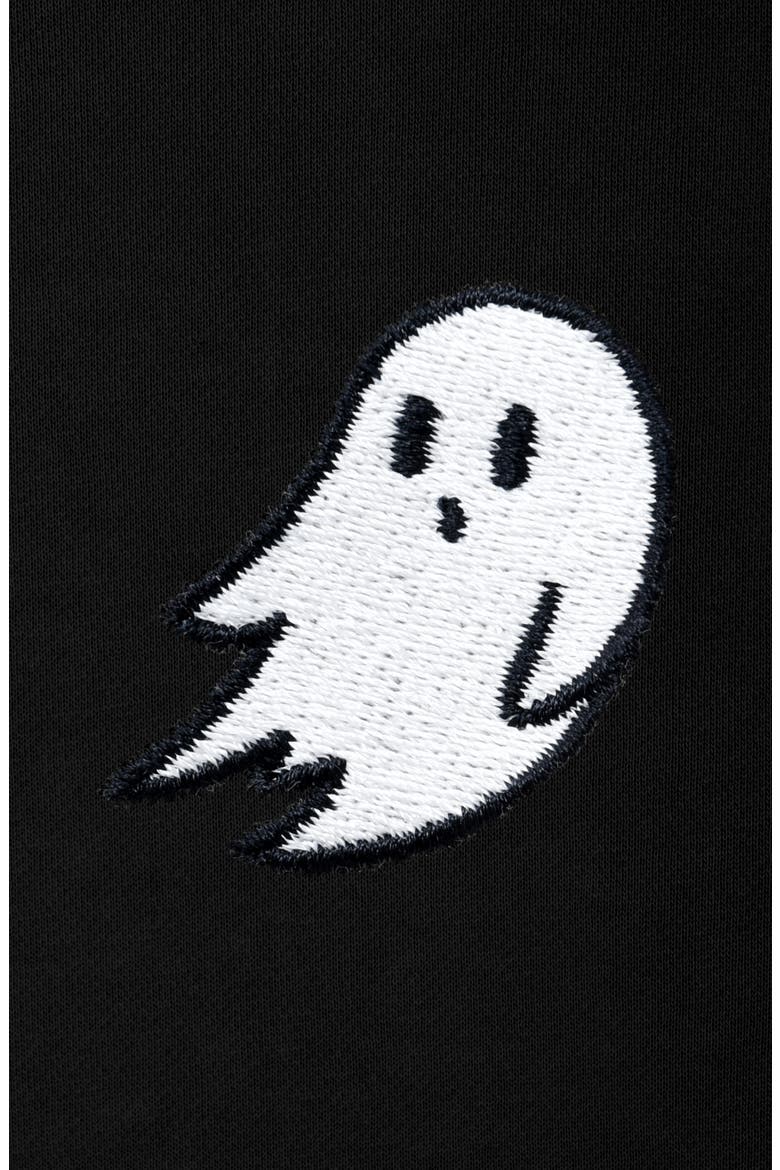 Mens Ghost Midweight Fleece Relaxed Hooded Sweatshirt, Alternate, color, Black