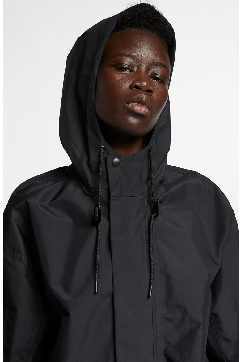 NikeLab Water Resistant Parka, Alternate, color, BLACK/ BLACK