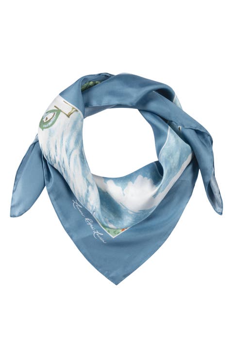Coastal Conversational Silk Square Scarf