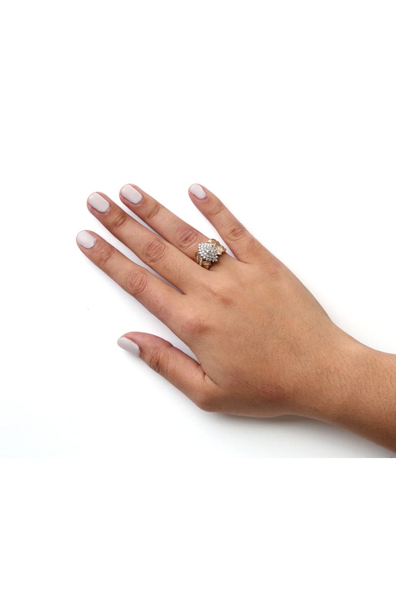 Haus of Brilliance 10K Yellow Gold 1 Cttw Diamond Pear Shaped Cluster Cocktail Ring, Alternate, color, Yellow