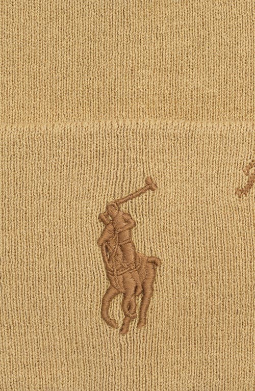 Polo Ralph Lauren Scripted Pony Beanie In Brown