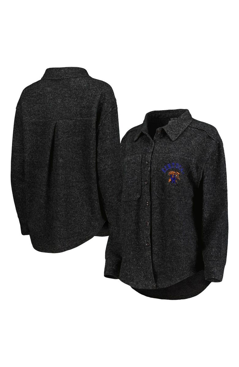 GAMEDAY COUTURE Women's Gameday Couture Black Kentucky Wildcats Switch It Up Tri-Blend Button-Up Shacket, Main, color, Black
