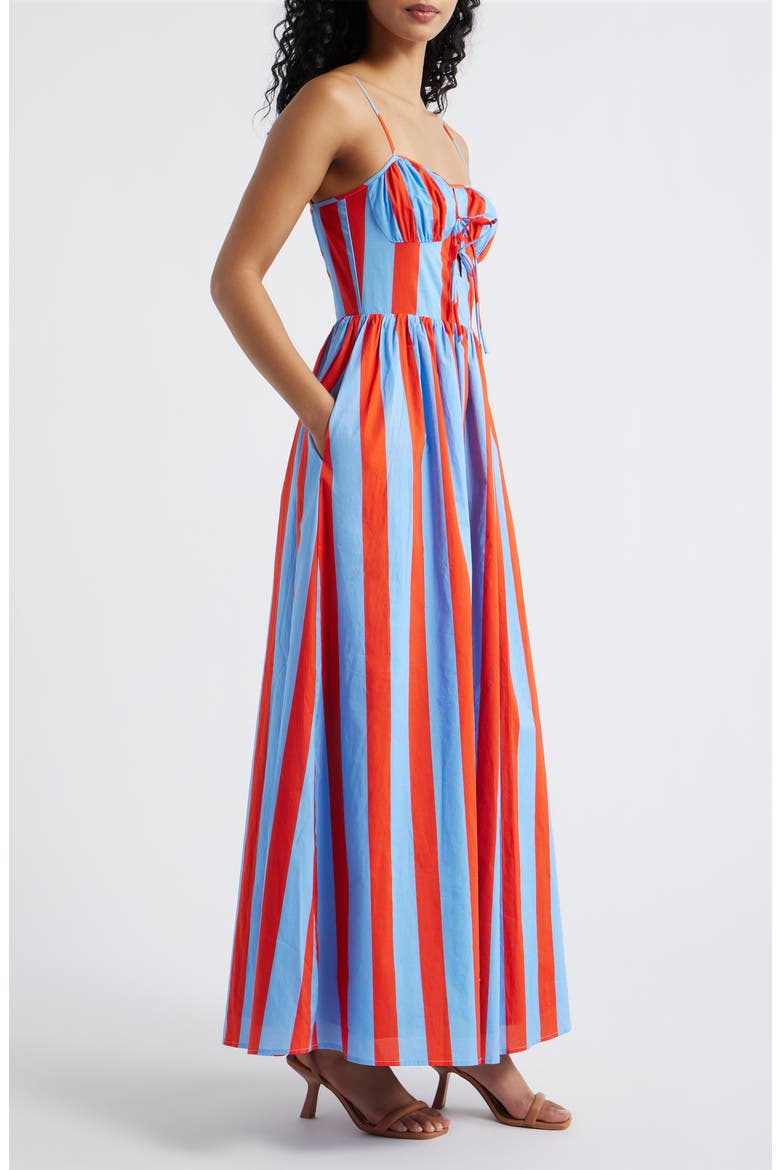 Primo Lace Back Stripe Sleeveless Maxi Dress, Alternate, color, BLUE MULTI