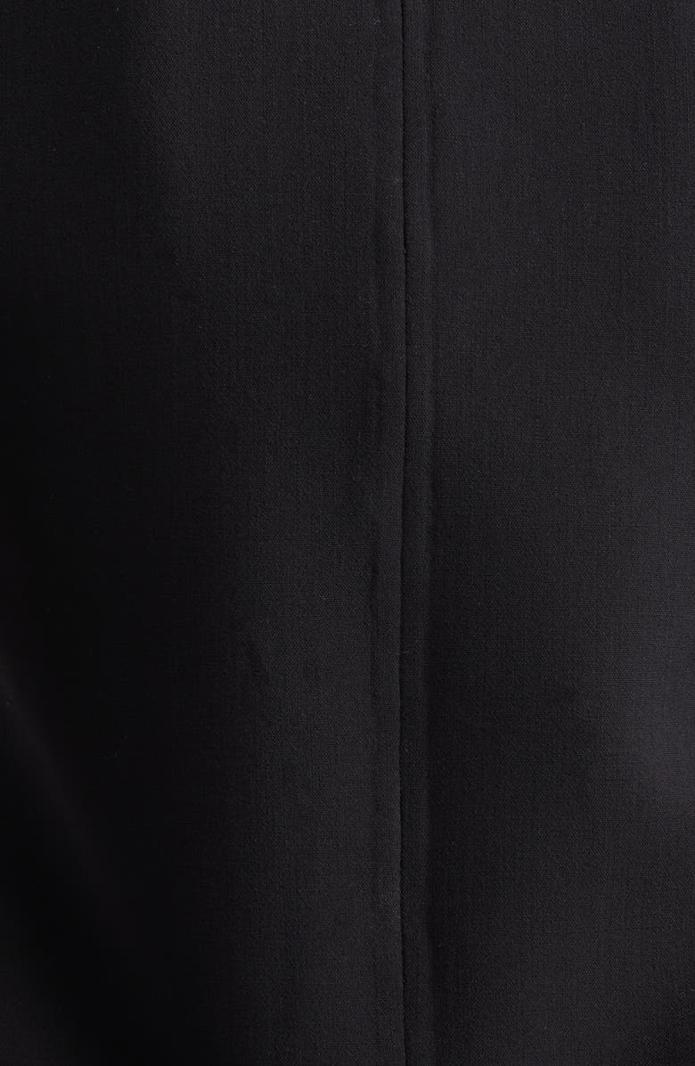 Michael Kors Collection Veiled Virgin Wool Stretch Crepe & Silk Voile Dress, Alternate, color, Black