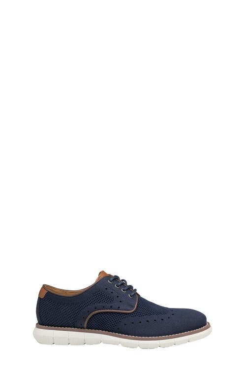Johnston & Murphy Kids' Holden Knit Wingtip Derby In Navy Knit