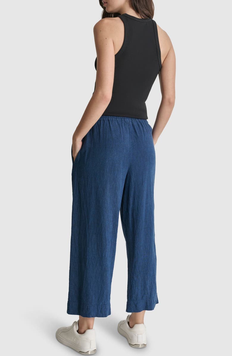 DKNY Delave Straight Leg Linen Blend Pants, Alternate, color, 