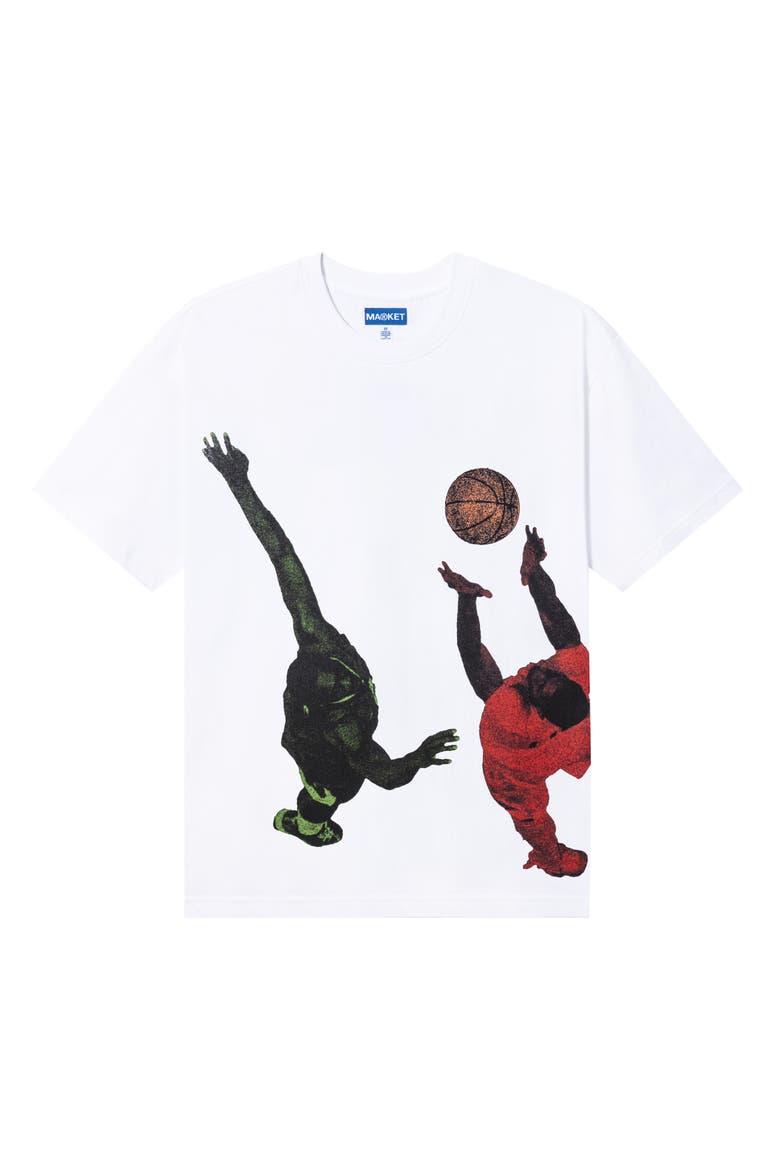 Jump Ball Graphic T-Shirt, Main, color, WHITE