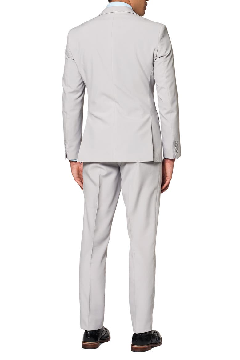 Groovy Grey Slim Fit Two-Piece Suit & Tie Set, Alternate, color, MEDIUM GREY