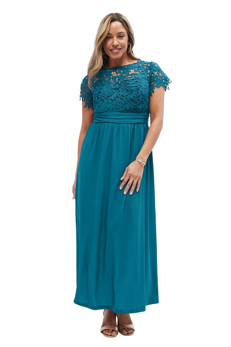 Lace Maxi Dress, Main, color, DEEP TEAL