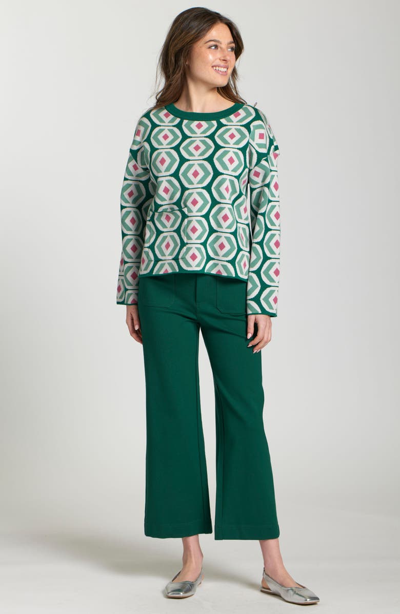 APNY Abstract Geo Sweater, Alternate, color, Emerald Green