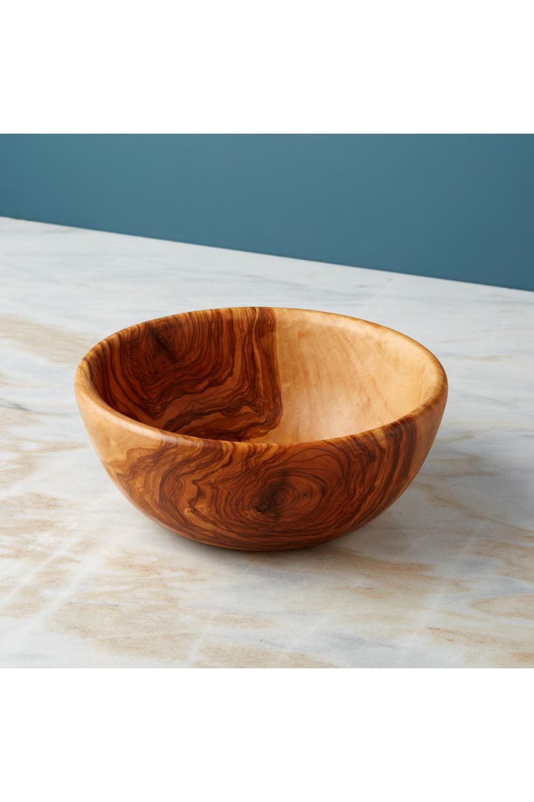 Olive Wood Salad Bowl, Alternate, color, Olive