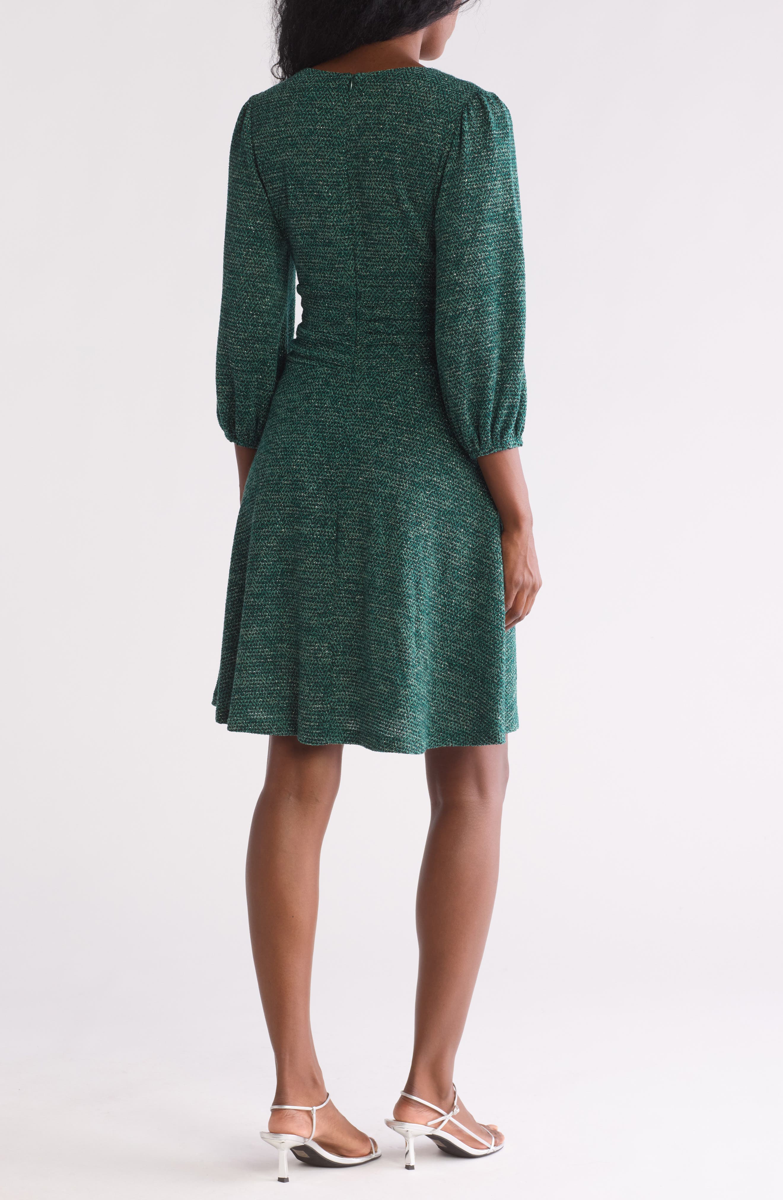 Twist Front Long Sleeve Midi Dress - image 2